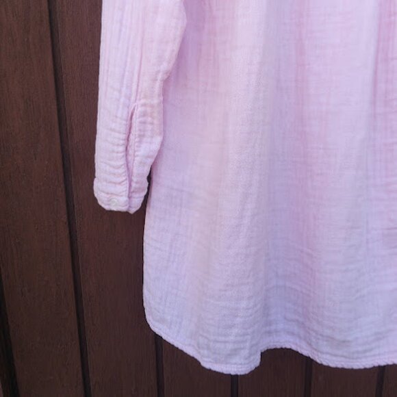 FREE PEOPLE x CP SHADES | Pastel Pink Yoko Tunic Dress Cotton Gauze Oversized XS - Picture 12 of 14